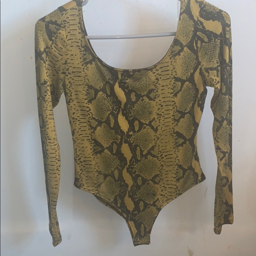 Green snakeskin bodysuit